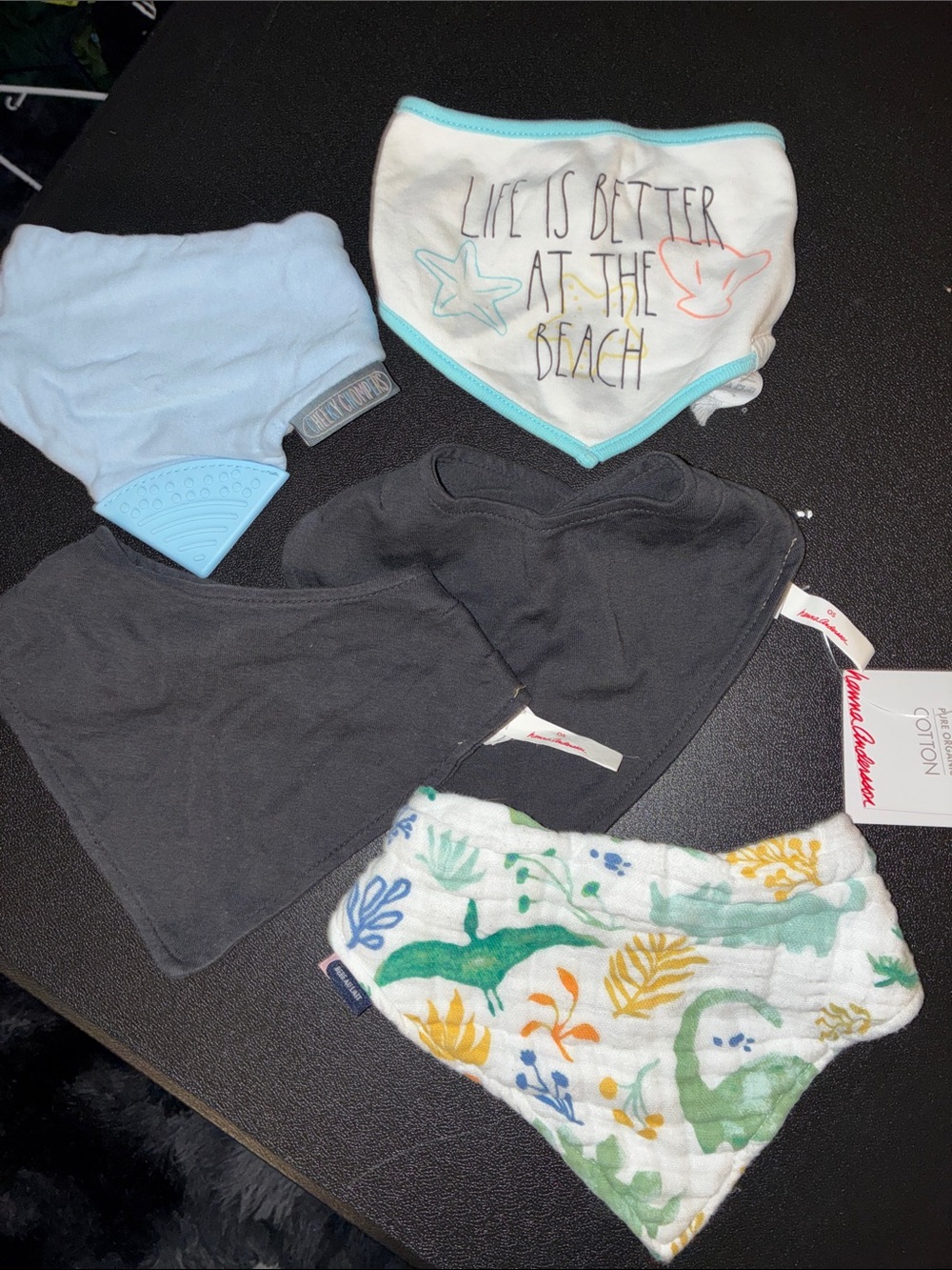 Bebe Hanna Andersson Baby Bandana Bibs 0-6 months Rae Dunn cheeky 5 piece lot